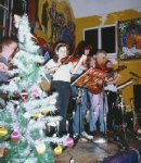 I do my impersonation of a Christmas tree while Katherine keeps the string section going!